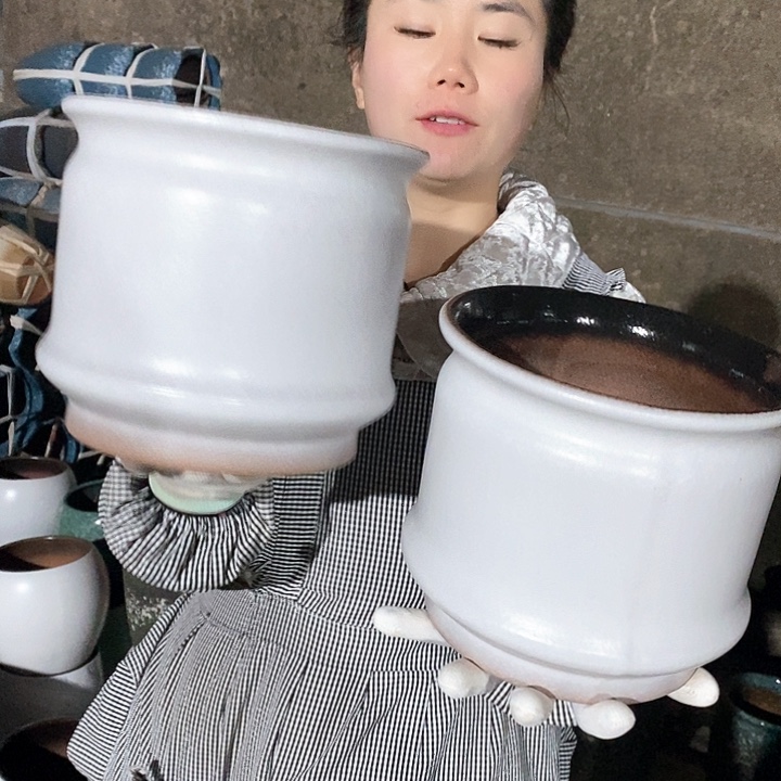 紫砂花盆正品口20高18