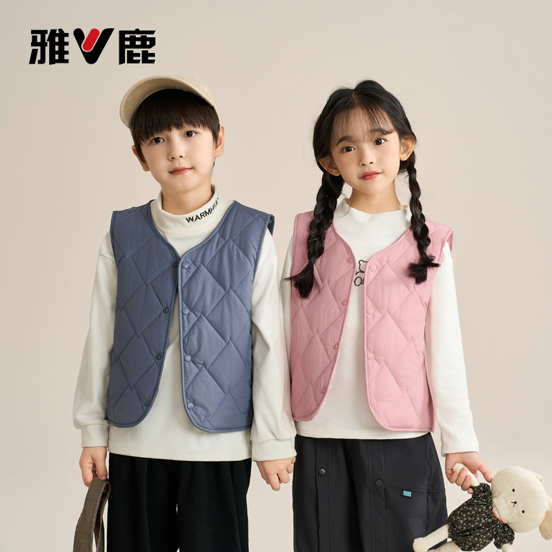 【V/雅鹿】儿童加绒背心外穿内穿保暖马甲春秋亲子款秋冬童装Y039