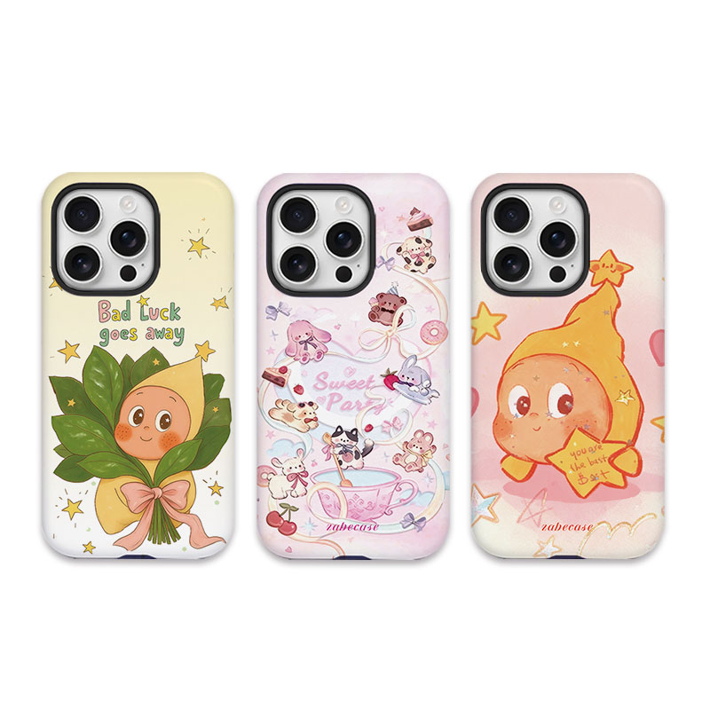 原创韩国进口韩菲二合一圆脸星星人适用iPhone17pro手机壳苹果16