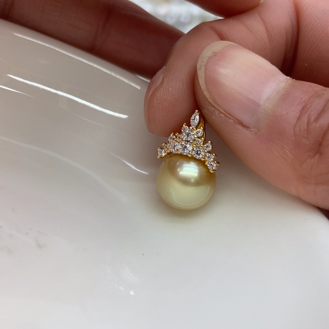 海水珍珠吊坠(不含链)银S925镶嵌