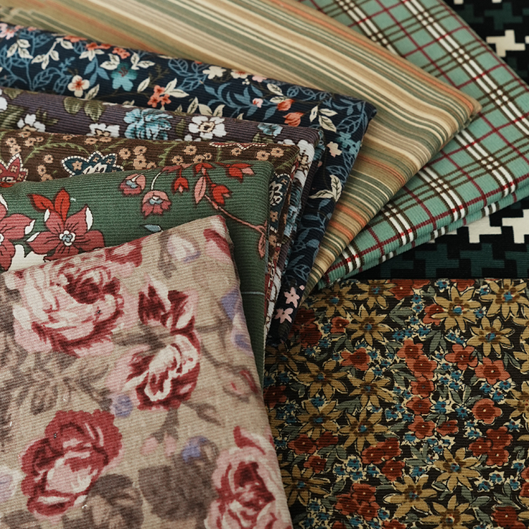 韩国进口灯芯绒布-暖绒暮色 拼布手工