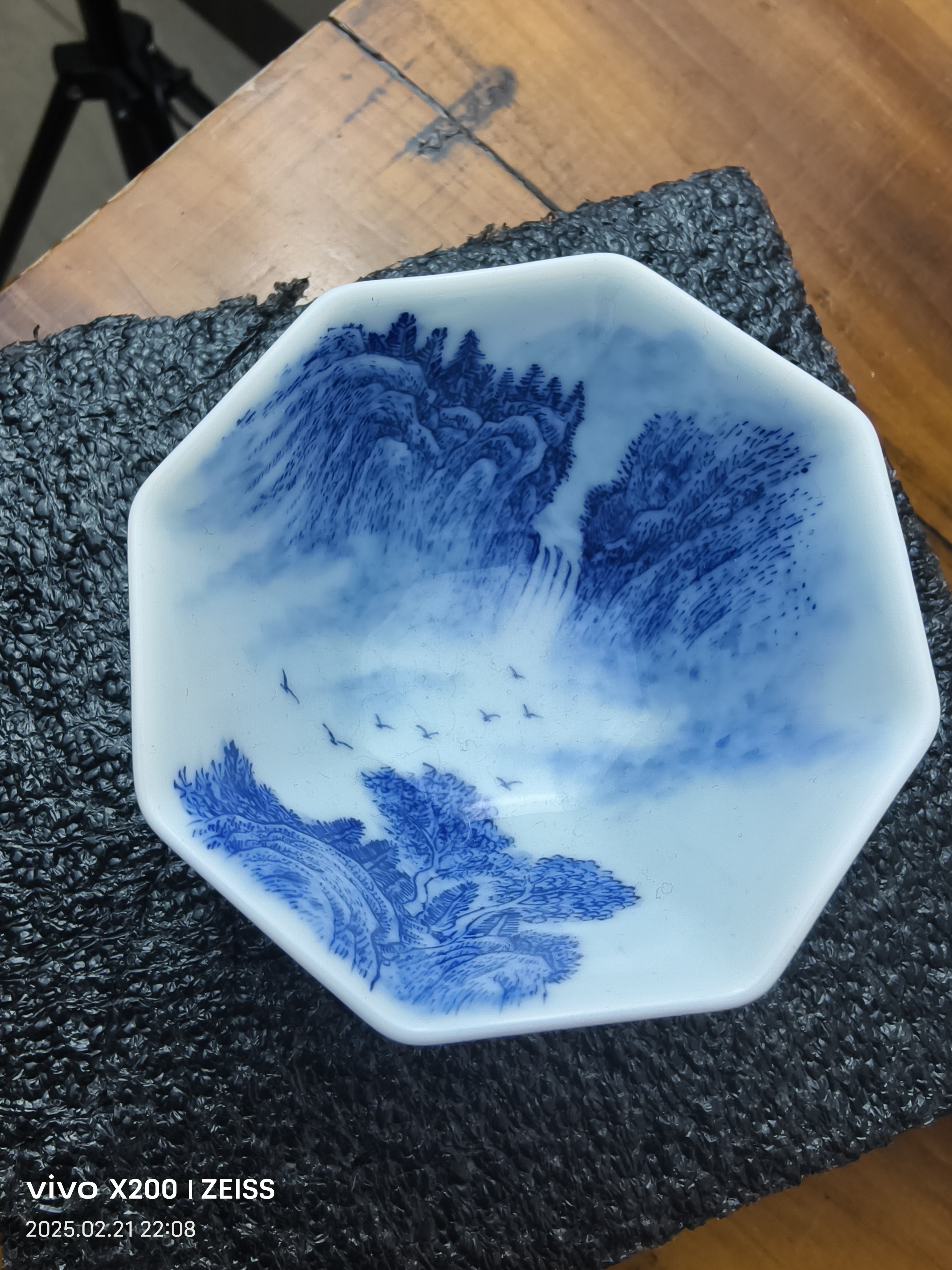 全手工八方山水杯子，里外满工