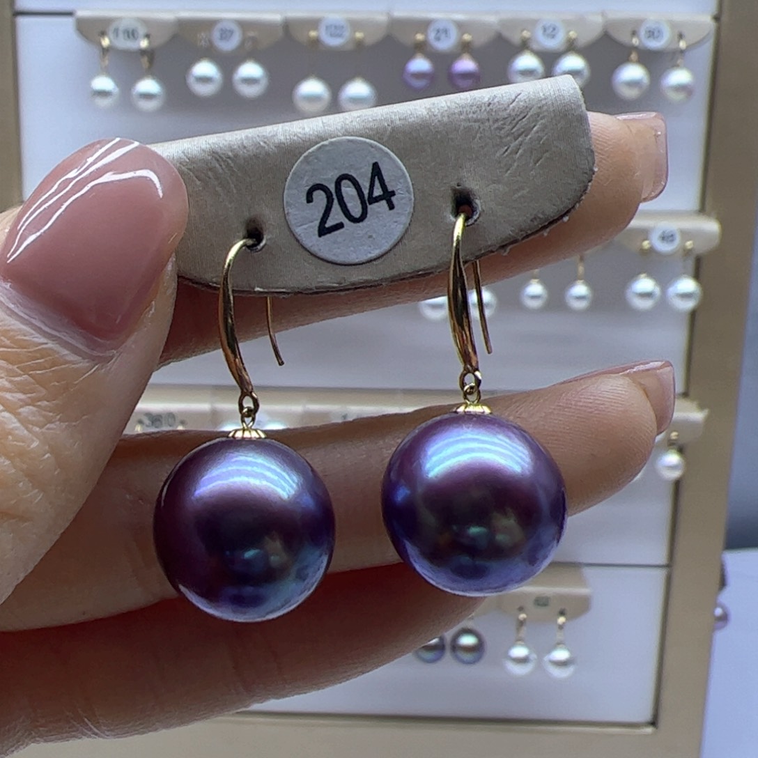 淡水珍珠耳饰18K金镶嵌