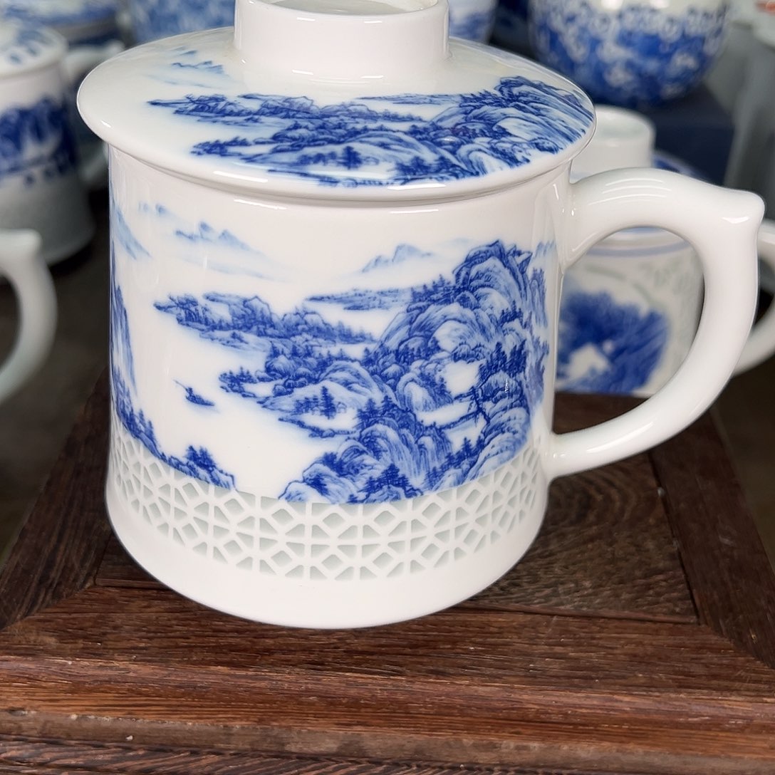 人**茶景德镇陶瓷高温办公杯