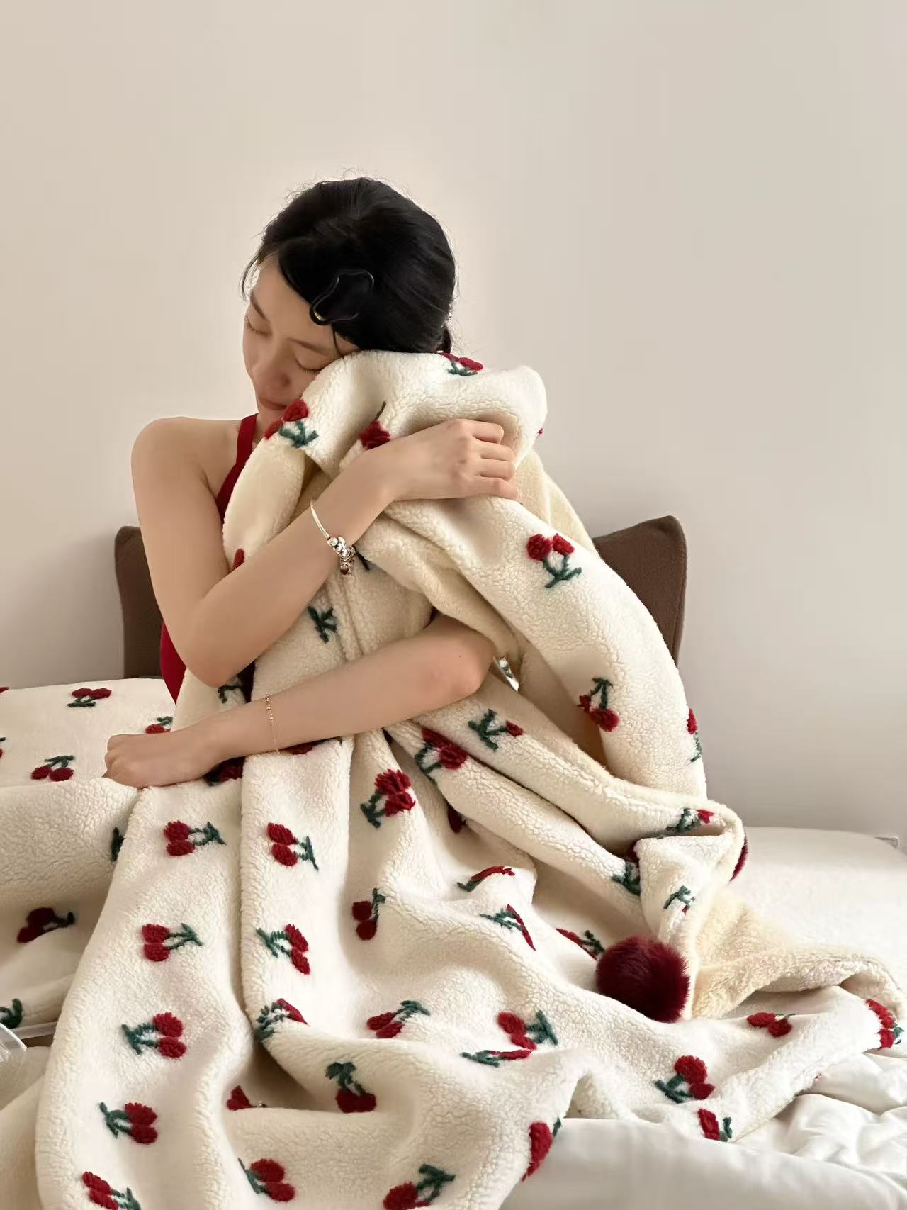 【樱桃可可】秋冬羔羔被柔软冬被四季款盖被200*180