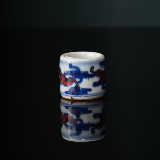 彩瓷0010700青花釉里红洪福齐天盖置