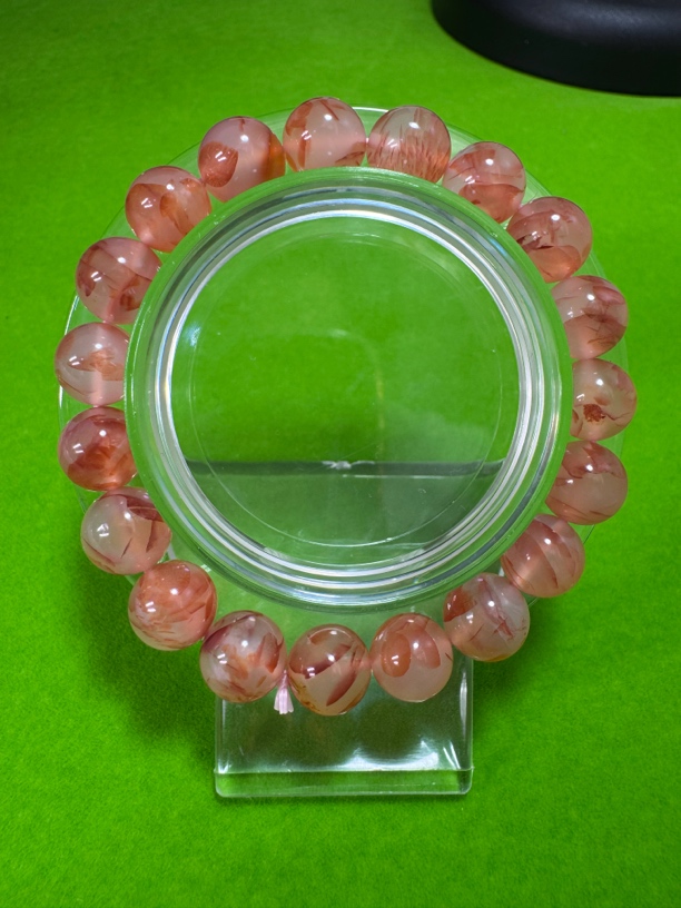 天然龙纹玛瑙手串 卡10