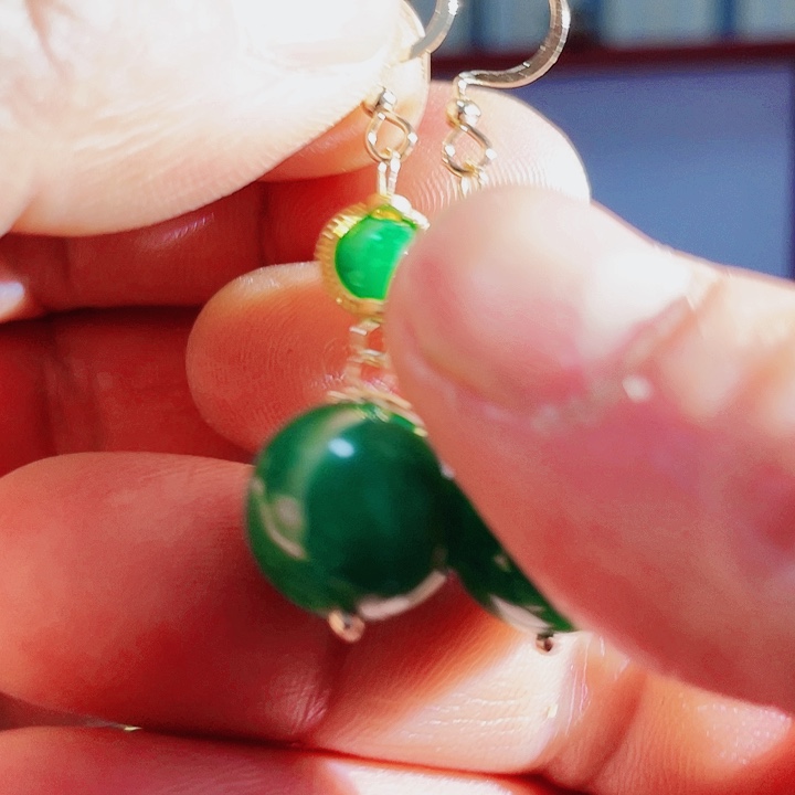 翡翠耳饰14K金镶嵌A777耳饰