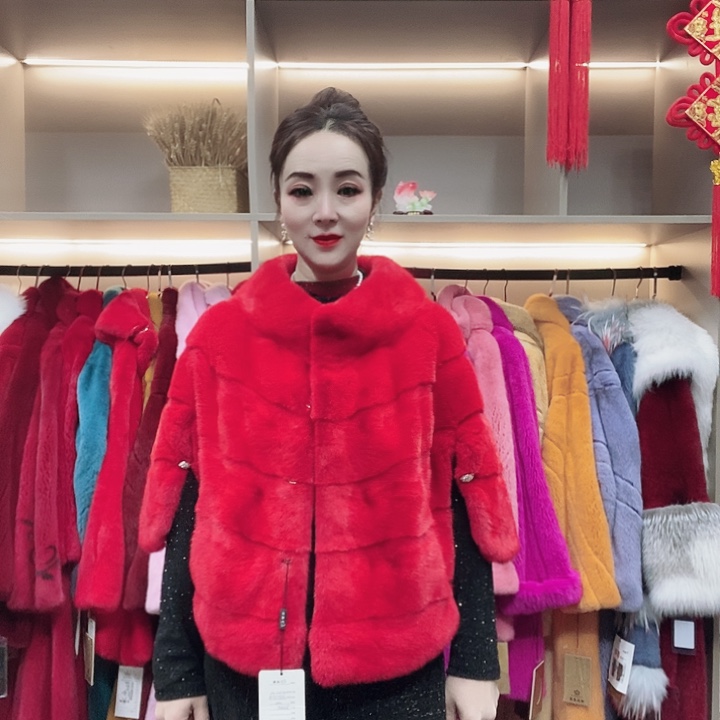 进口整版水貂皮大衣