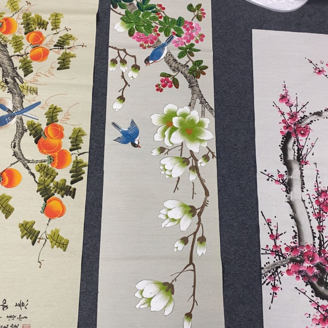 国画尺寸140✖️35四尺对开手绘