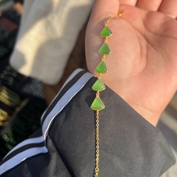 和田玉冰底小裙子手链银镶多样性拍一发一【H】