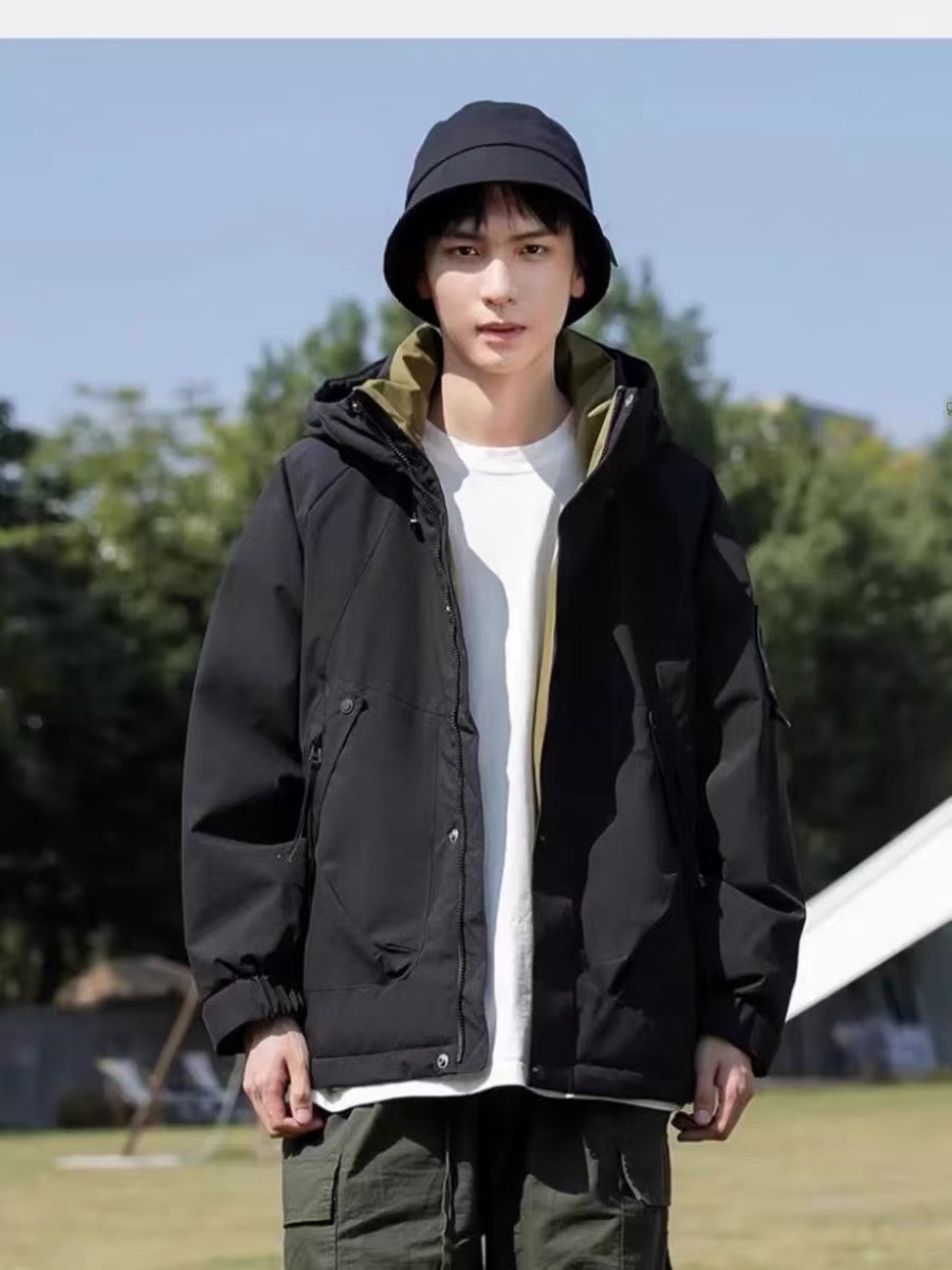 2026冬季新款保暖抗风连帽外套情侣户外休闲百搭派克羽绒服