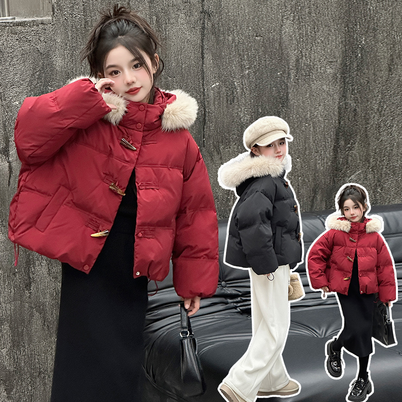 冬季流行安哥拉红棉衣韩版棉服短款外套新年女款学院风秋冬小棉袄