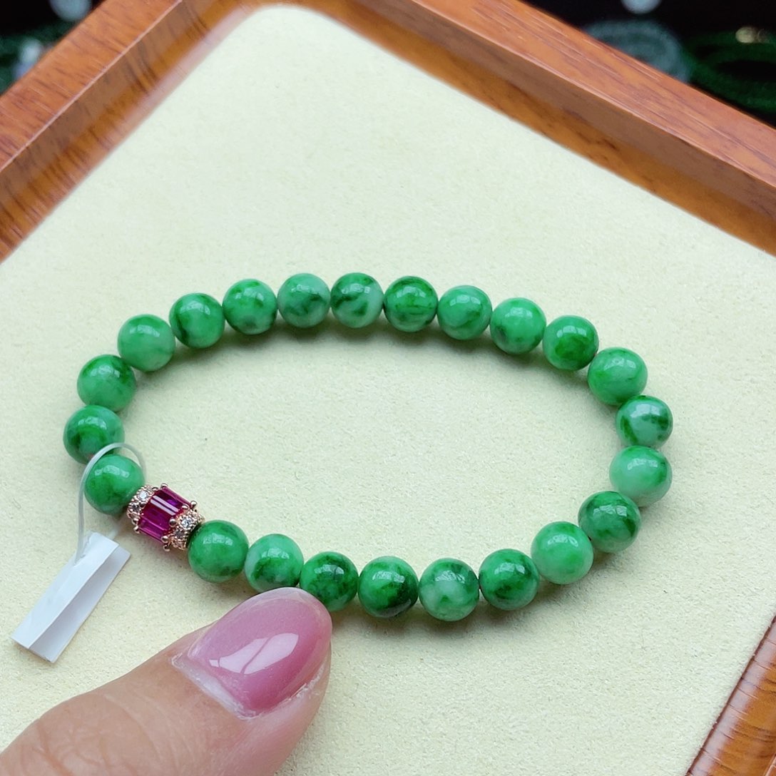 翡翠手链未镶嵌缅甸翡翠A货