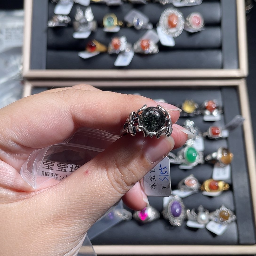 银S925镶嵌戒指水晶小**r