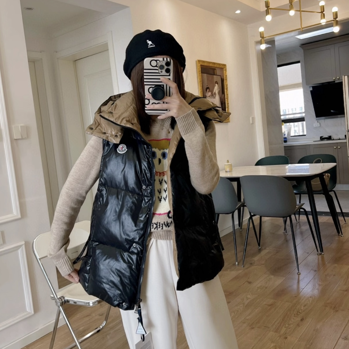 99新 MONCLER parana黑金羽绒马甲 1码 ys000772