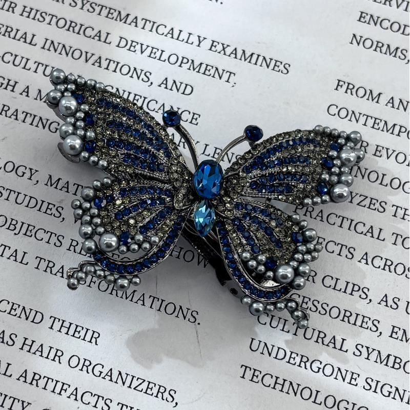 2007时尚简约满钻蝴蝶发夹