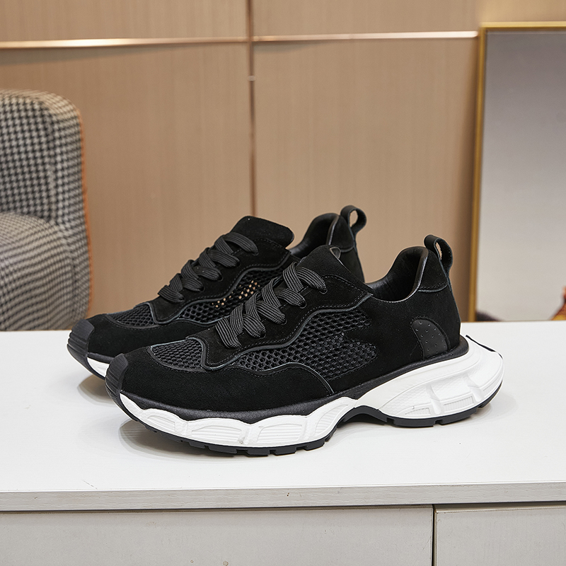 2024新款男士老爹鞋休闲百搭男款运动鞋网面舒适小白鞋潮流厚底鞋