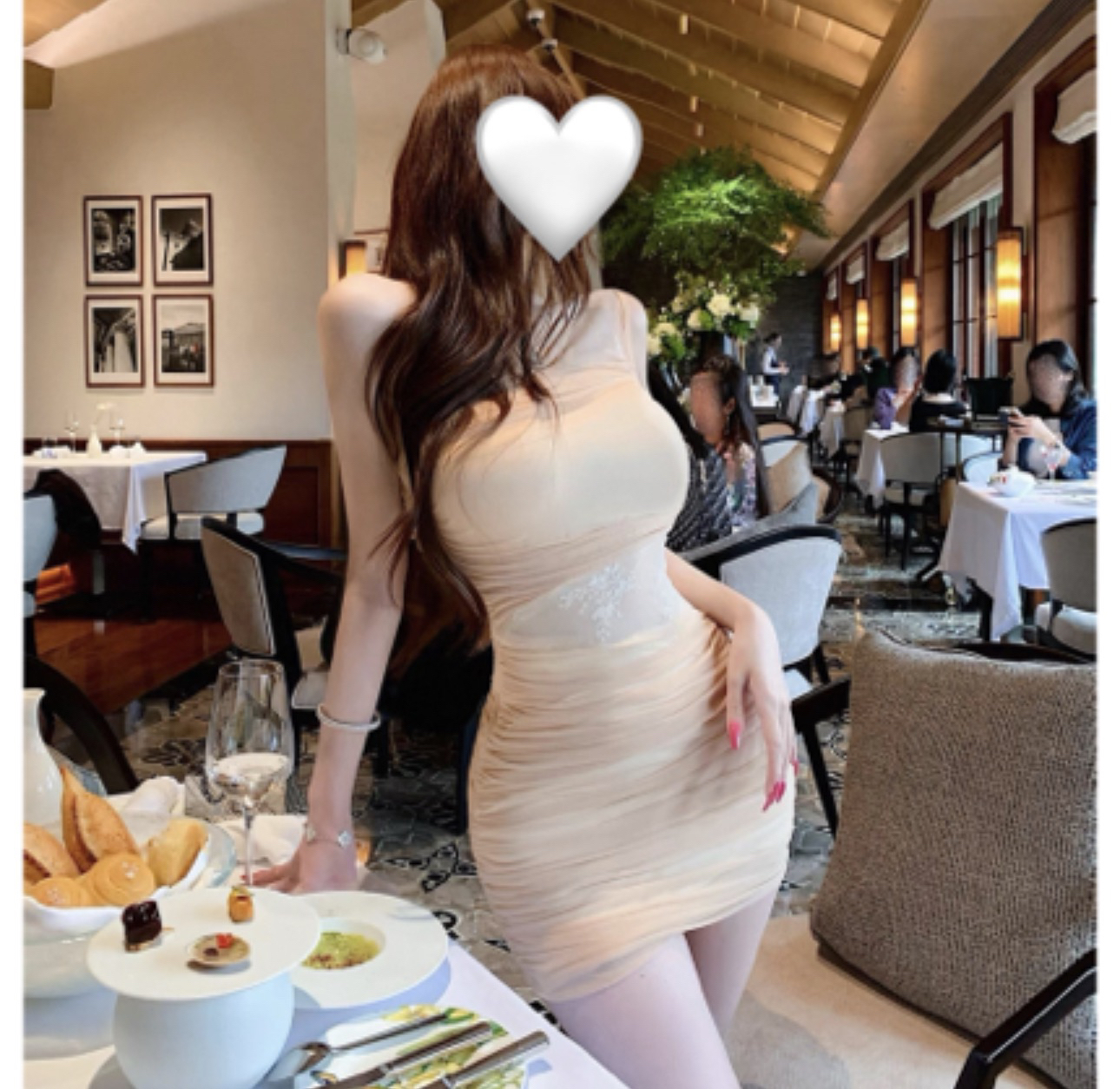 【欲纱絮语】纯欲性感风网纱皱褶短裙显瘦修身包臀连衣裙8051