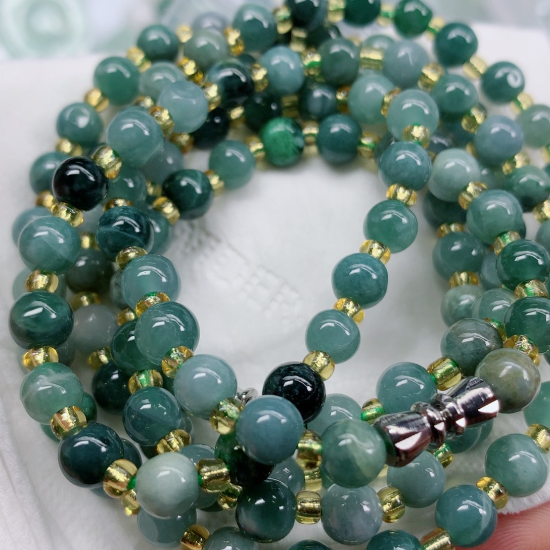 翡翠未镶嵌项链珠子珠