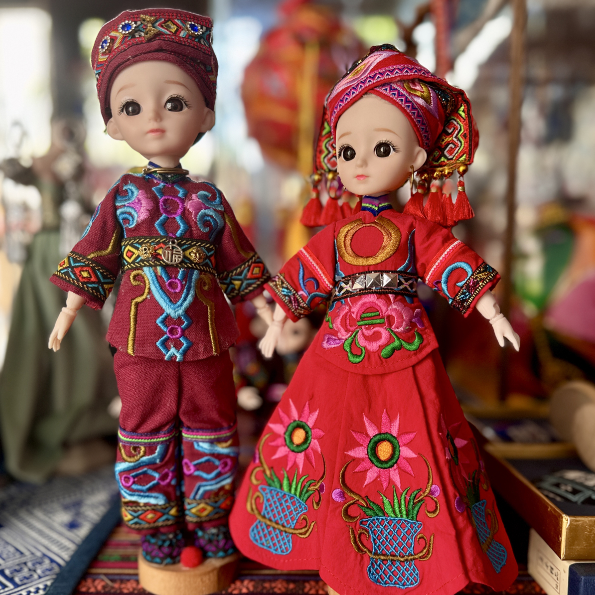 【刺绣壮族福娃】可爱婚庆装饰公仔中式婚礼喜庆纪念品情侣娃娃