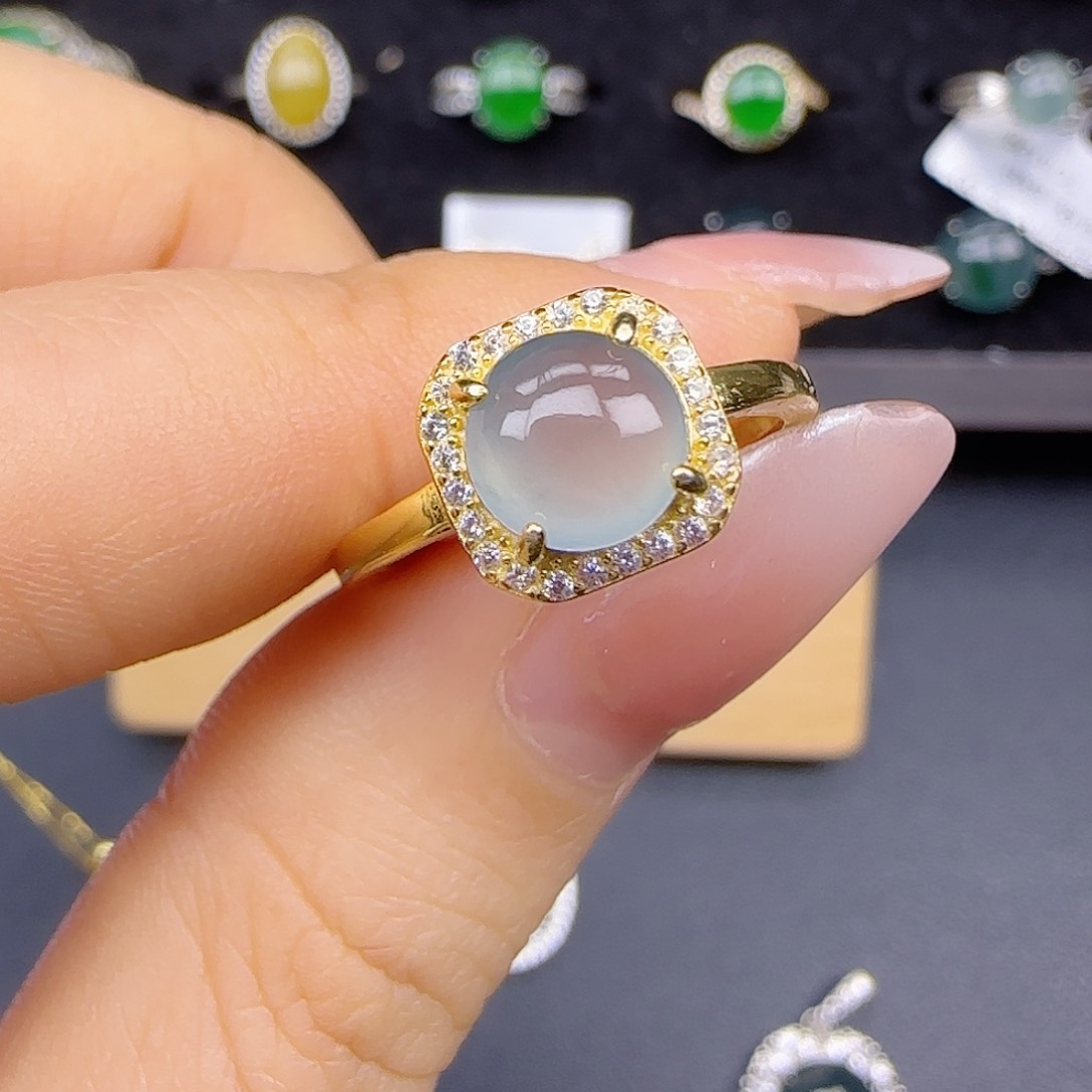 银S925镶嵌戒指翡翠