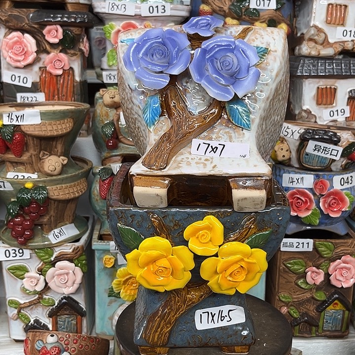 紫砂花盆粗陶材质多肉花盆