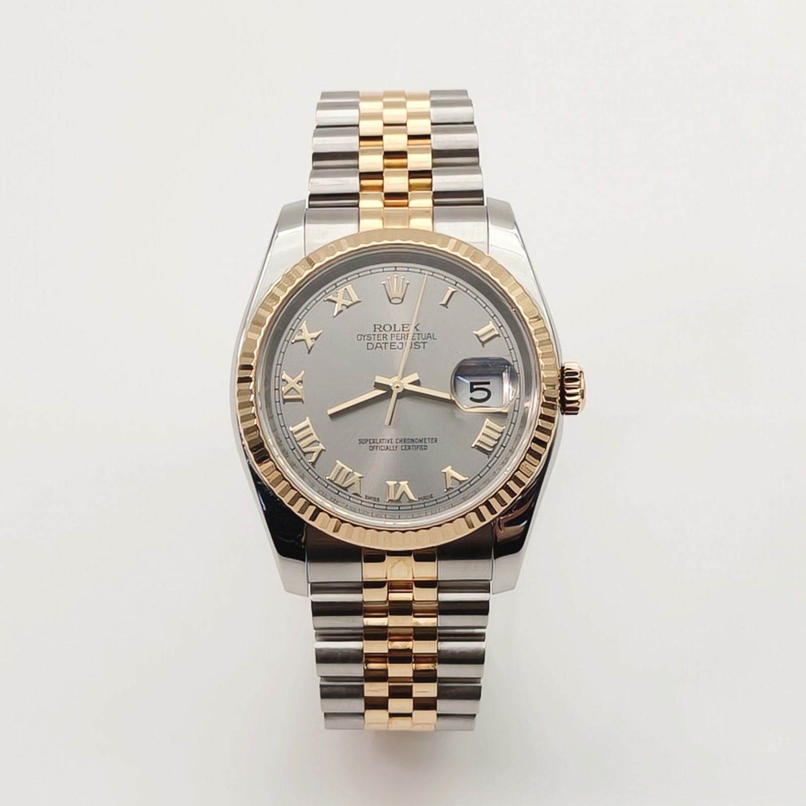 99新 Rolex/劳力士 小花6珊日志型系列116233银盘罗马时标腕表36m