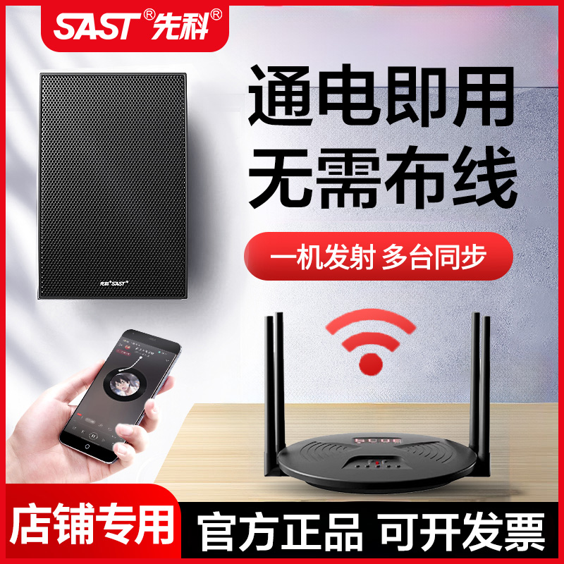 SAST/先科室内壁挂无线音箱D3商场店铺专用广播庭院广播吸顶音响