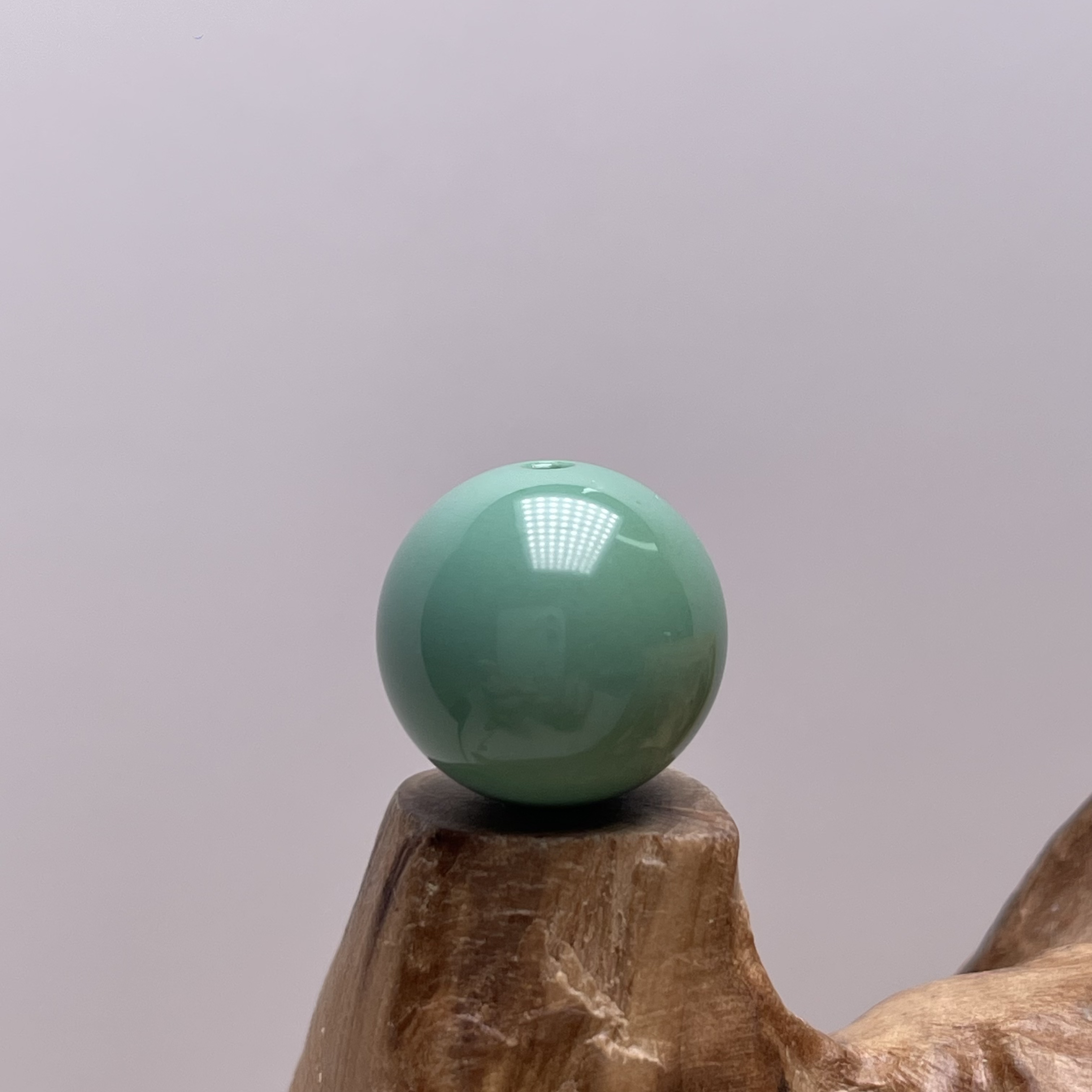 原矿绿松石丫角山圆珠11.1mm重1.8克无水无油干料实拍精品毕业款