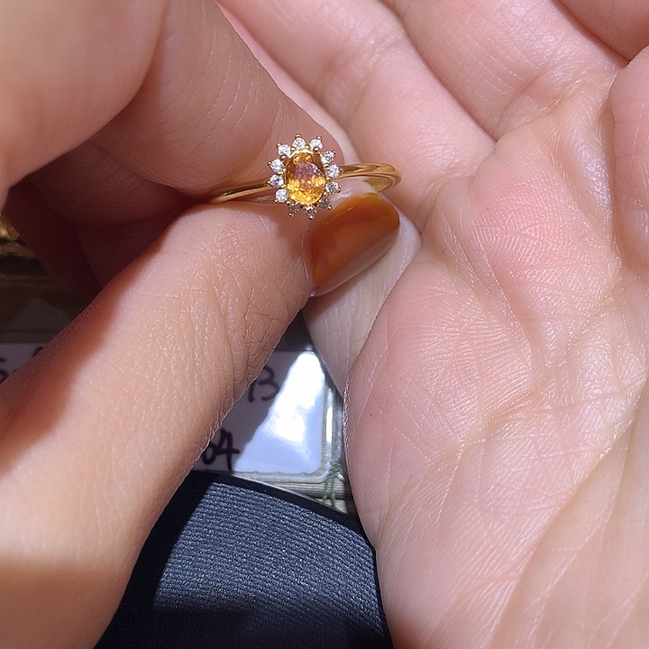 有***金银S925镶嵌石榴石（芬达石）裸石客订925银芬达石戒指不退换