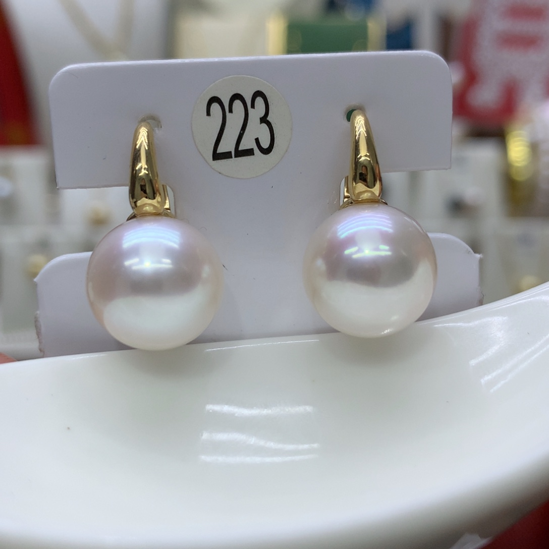 耳饰淡水珍珠18K金镶嵌