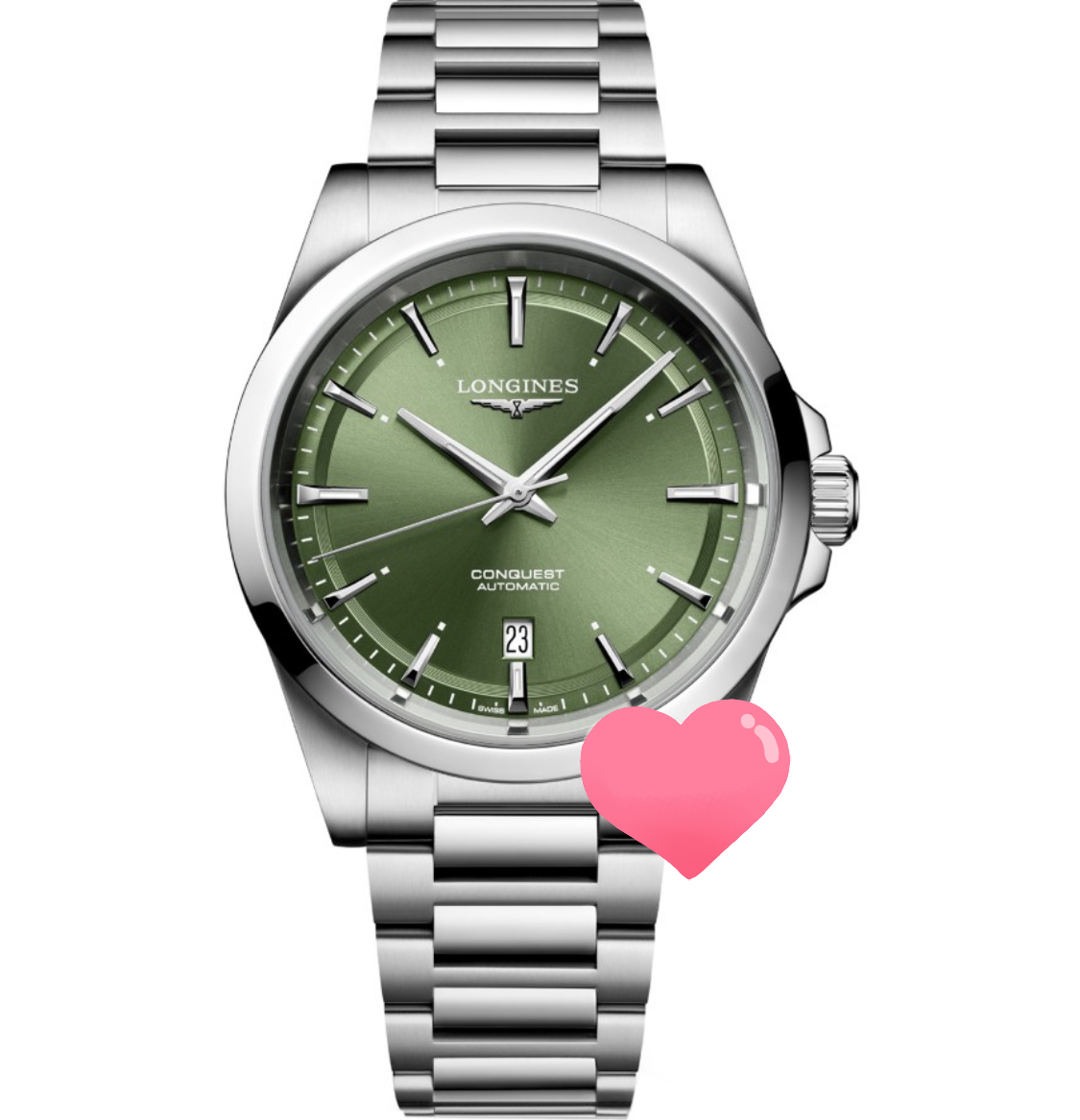 99新 Longines/浪琴 康卡斯悦动绿盘/表径41/自动机械男表