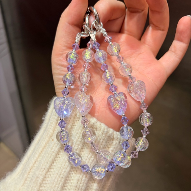 清透感琉璃手机链5a晶晶仿欧泊琉璃手机挂件钥匙扣