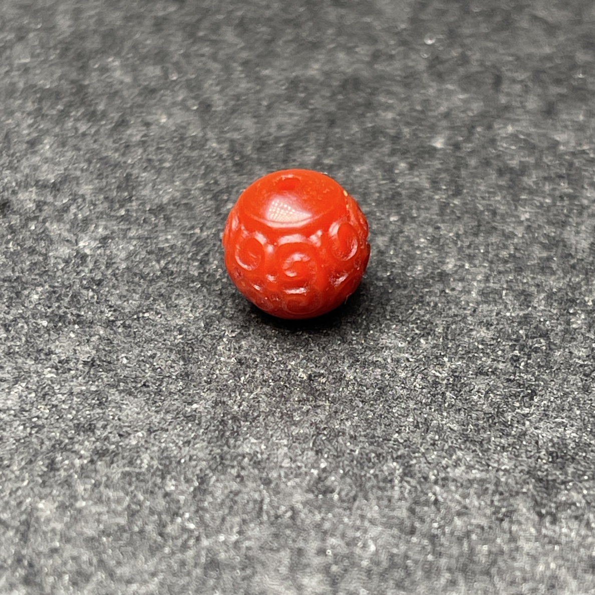 川料9mm回纹圆珠一颗凉山瓦西满肉柿子红