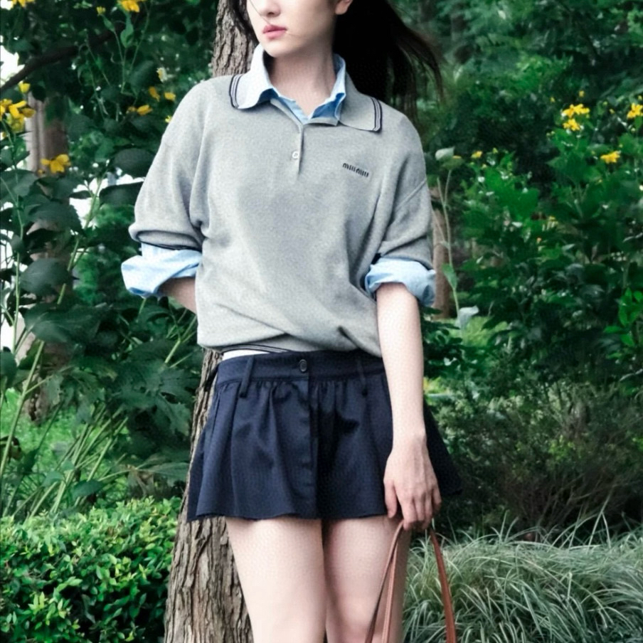 未使用 MIU MIU/缪缪 SS24 徽标流苏迷你短裙 38码 A00042