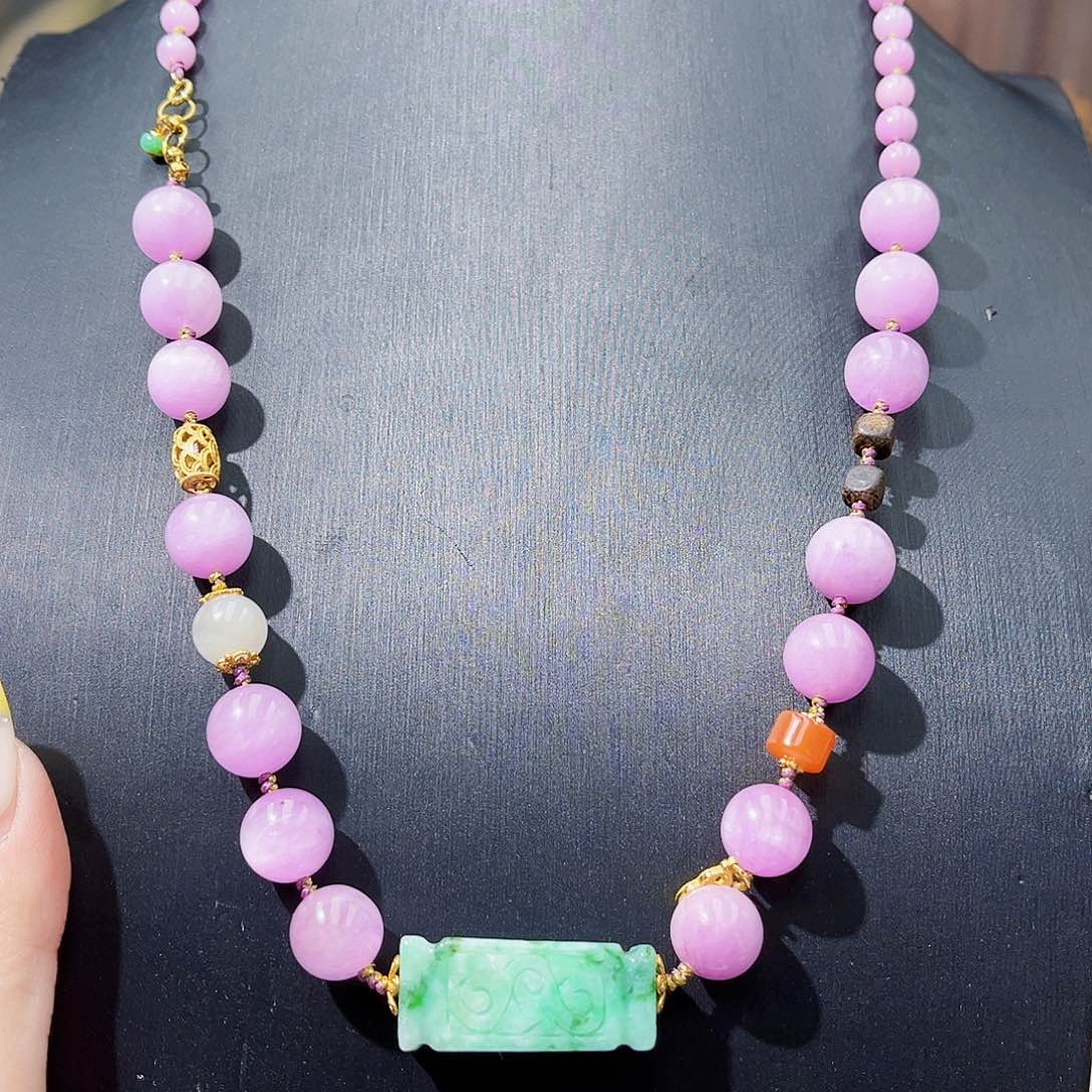 锂辉石项链未镶嵌天然