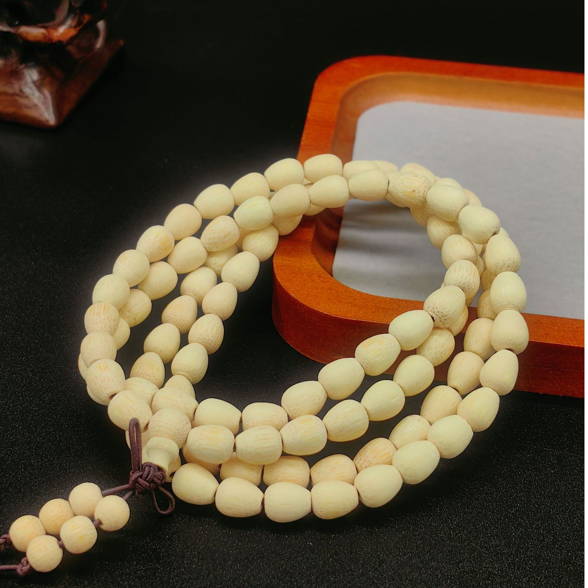 木质手链 水滴金丝竹7mm手串多圈108颗文玩盘串佛珠木串