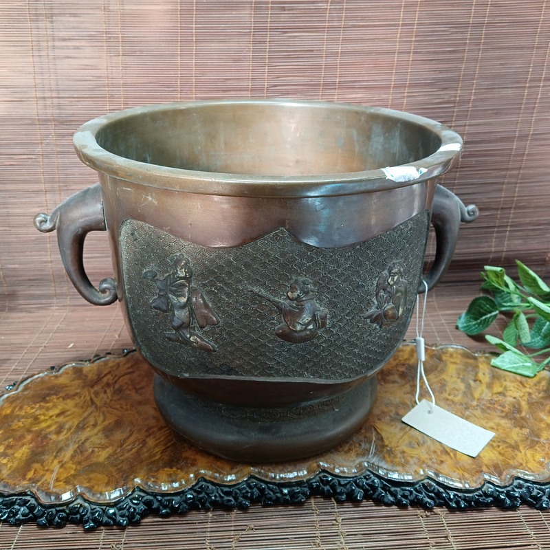 54-6博5.6铜制火钵摆件茶周边礼品高23宽27重5.9kg价格私询