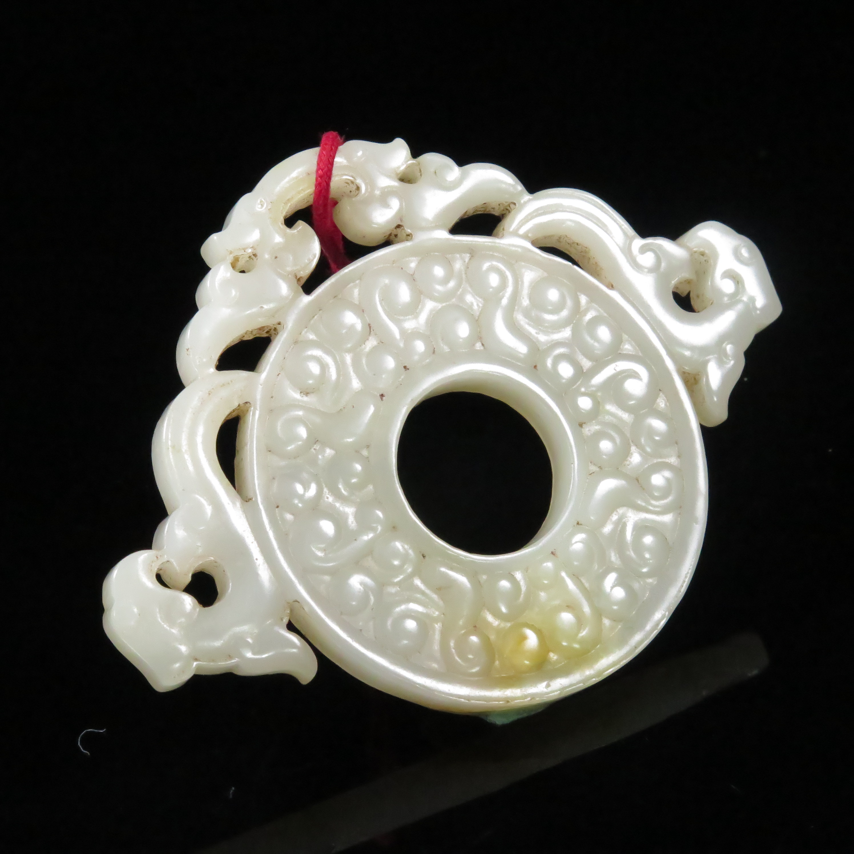 民国出廓双凤纹玉璧/HY597291/和田玉/槐荫山房