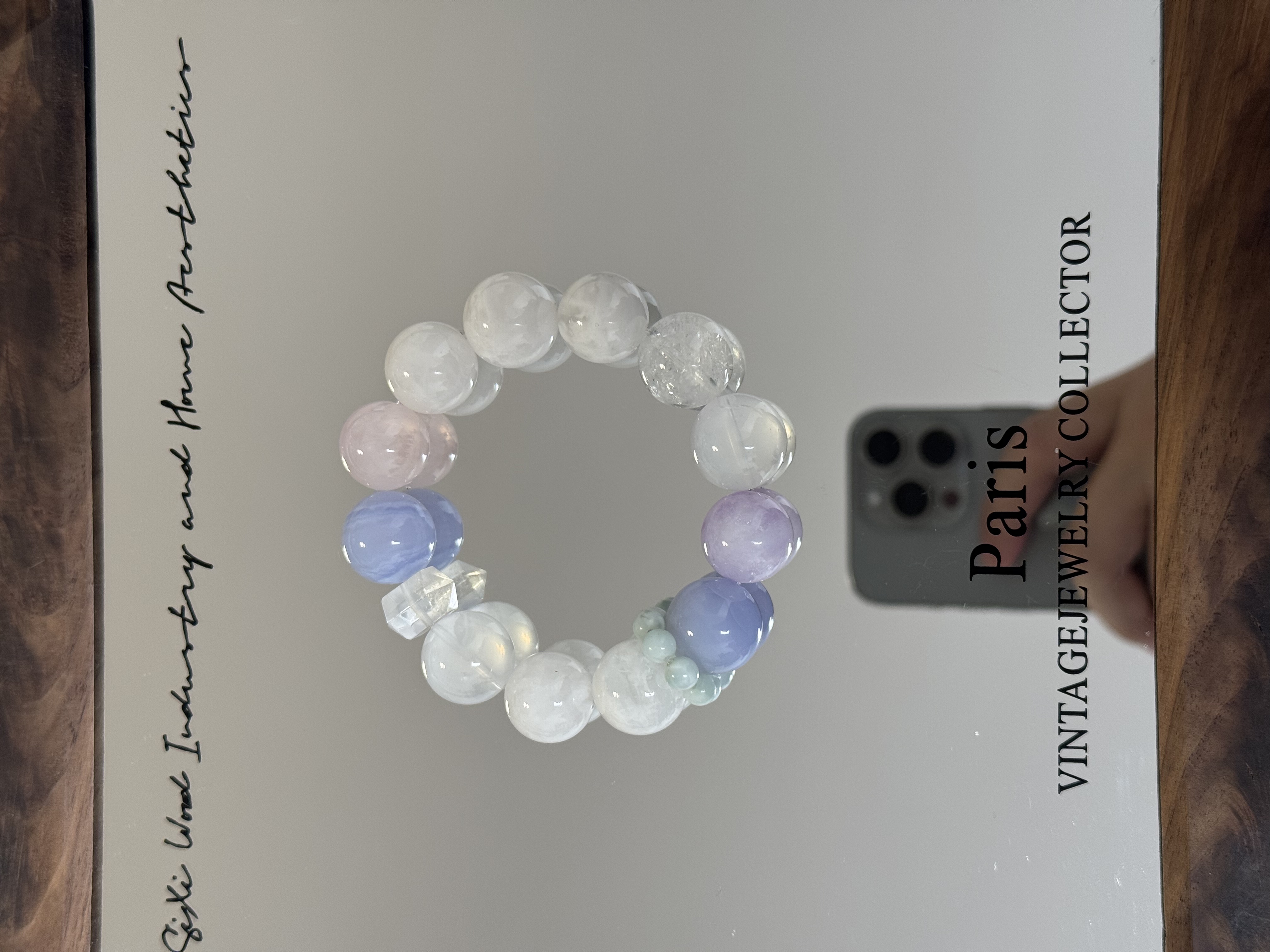 【公主】天然雪花幽灵粉水晶手串‘多样性发货’