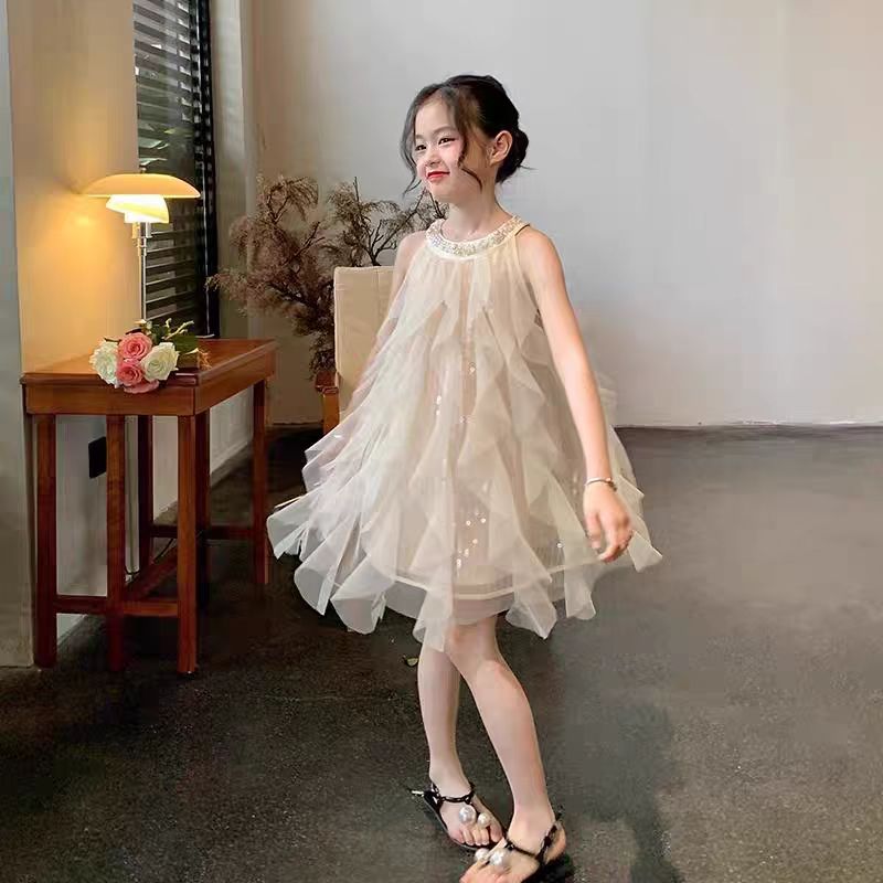 现货Q163女童夏季网纱公主风吊带裙
