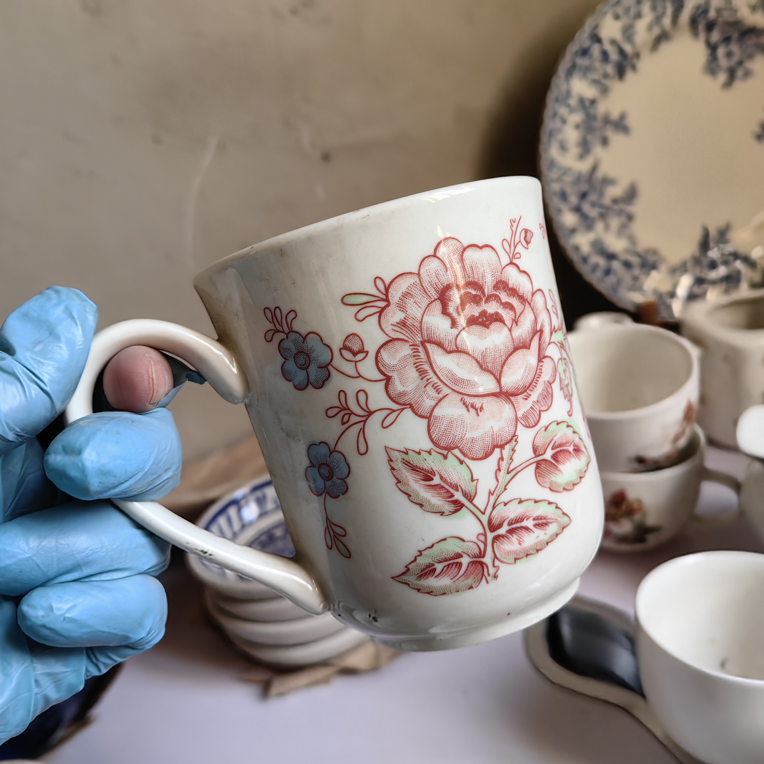 三厂杯子 牡丹花