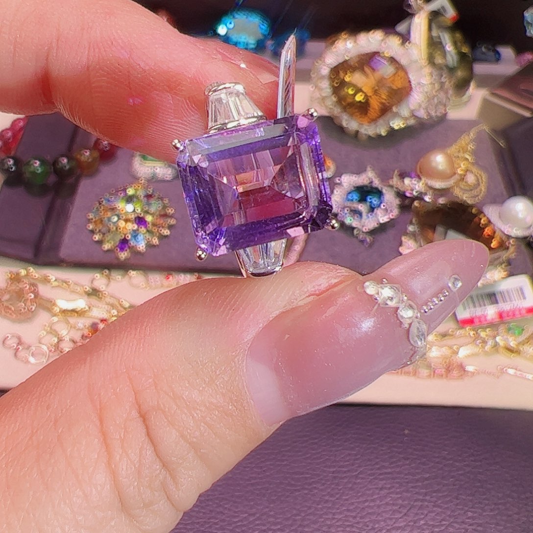 紫晶紫水晶银S925镶嵌