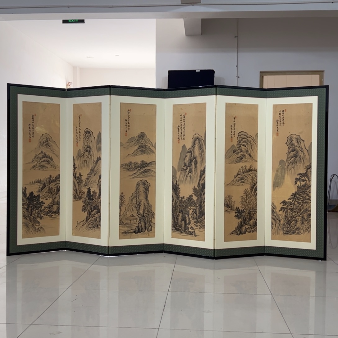 绘画屏风框画茶空间设计