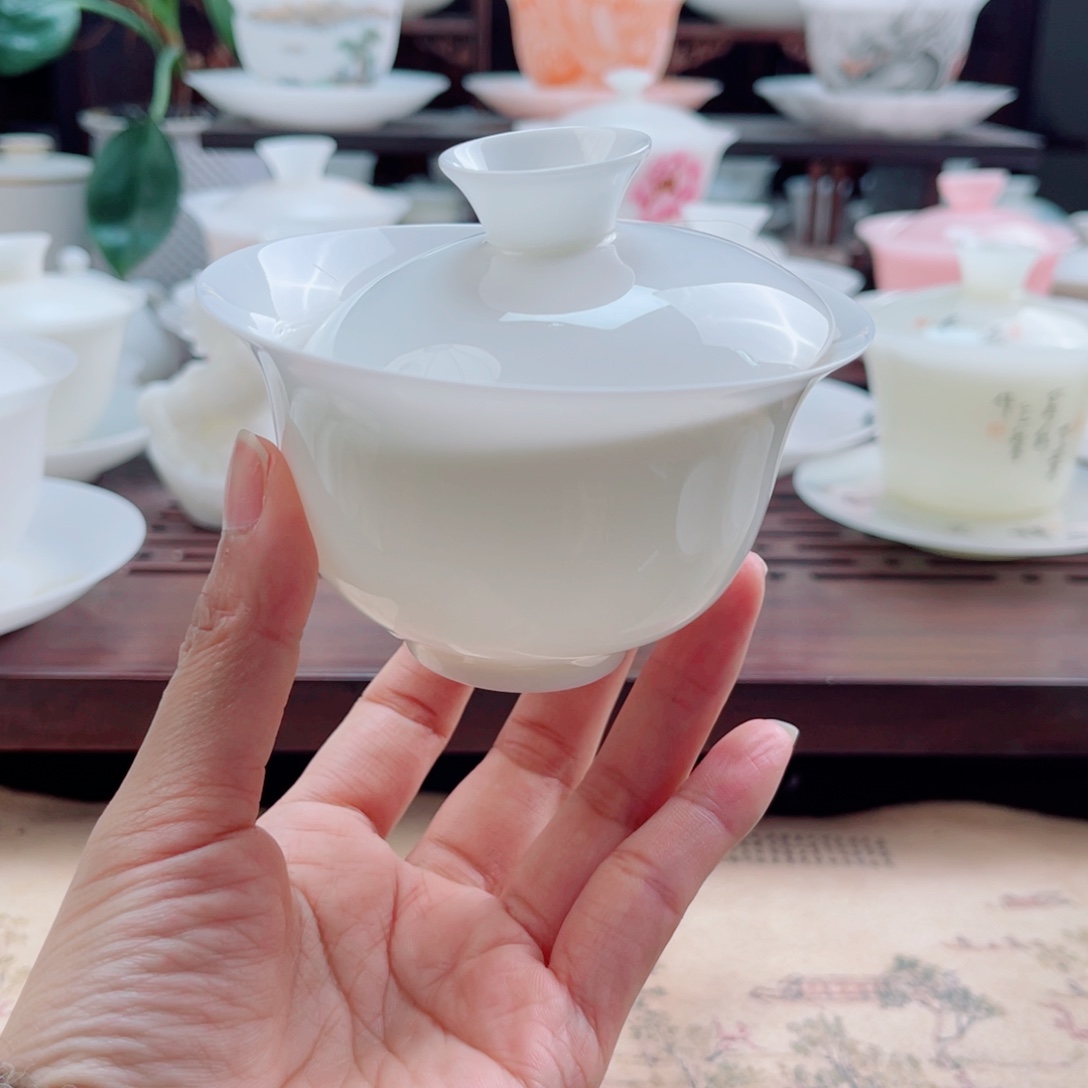 二才微瑕2个盖碗超薄