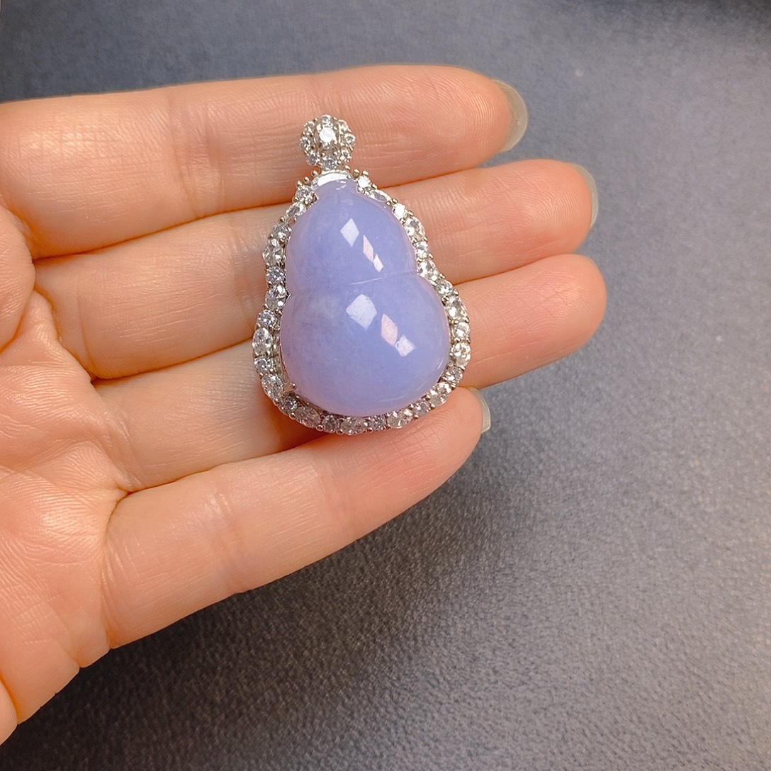 装***袋翡翠银S925镶嵌颈饰