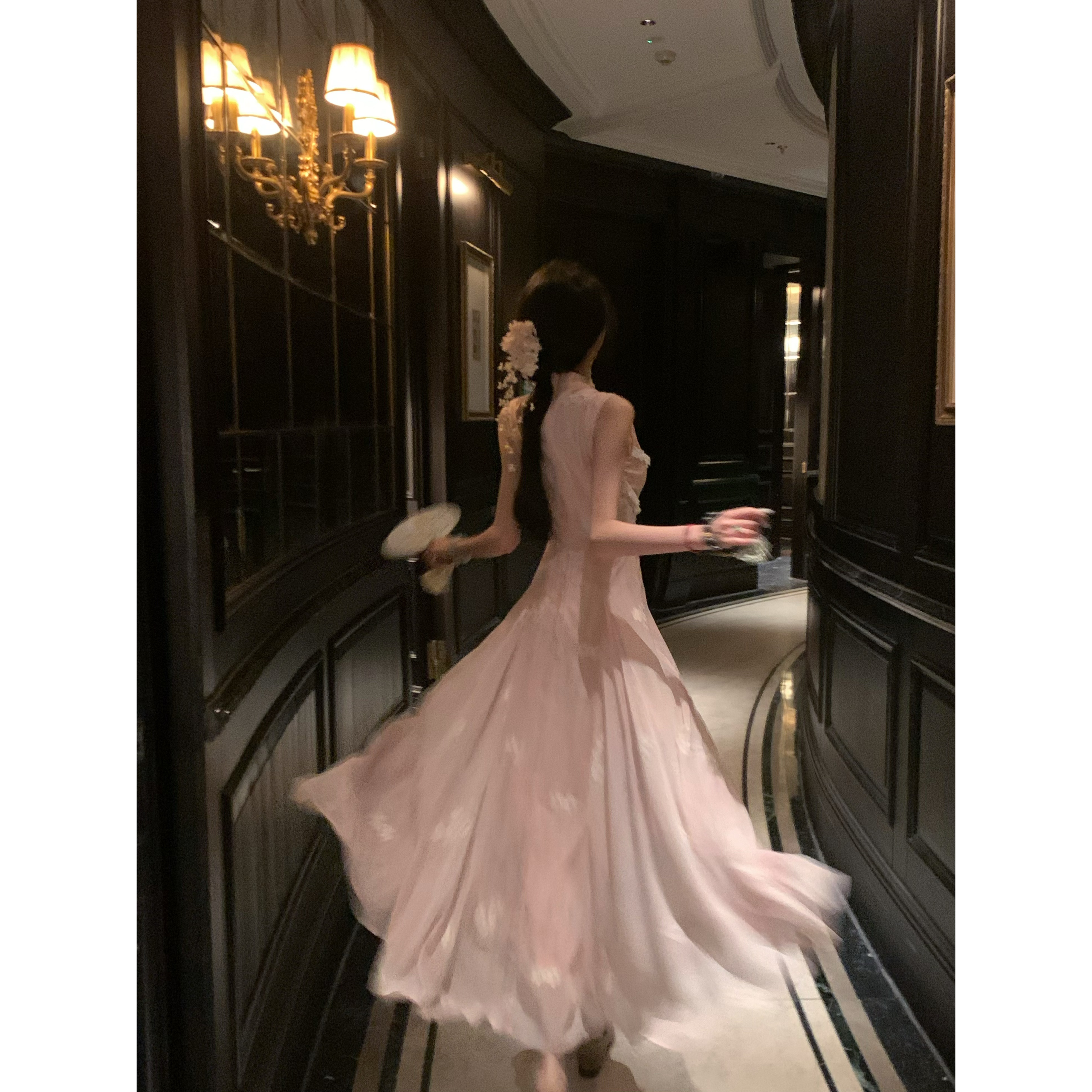 【雅乔定制】镜花谣 立体小花刺绣新中式旗袍连衣裙DYYY-25045927