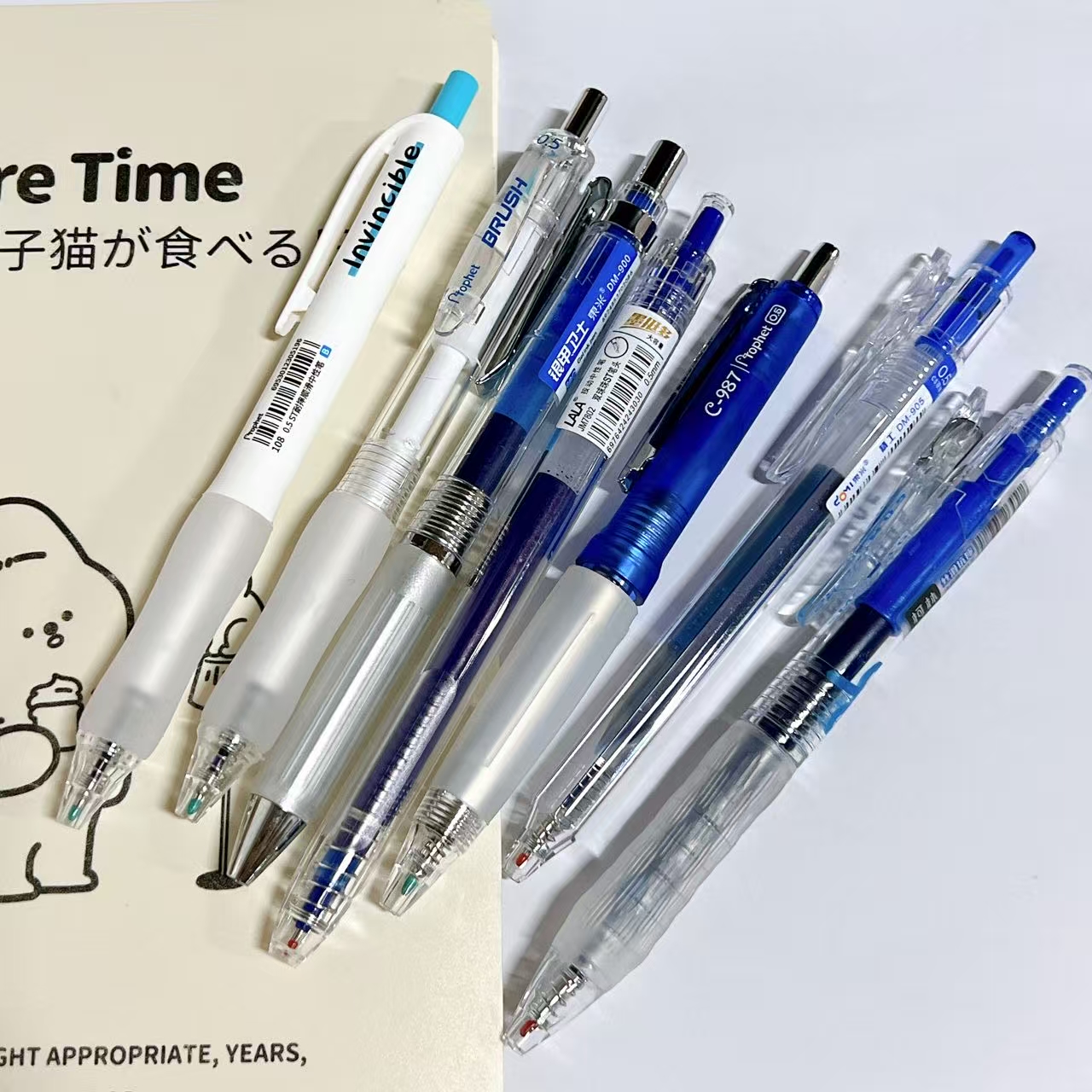 【蓝墨-7支】A01银甲兜兜丝滑抗摔墨挺多DM精工,掉封蜡不售后