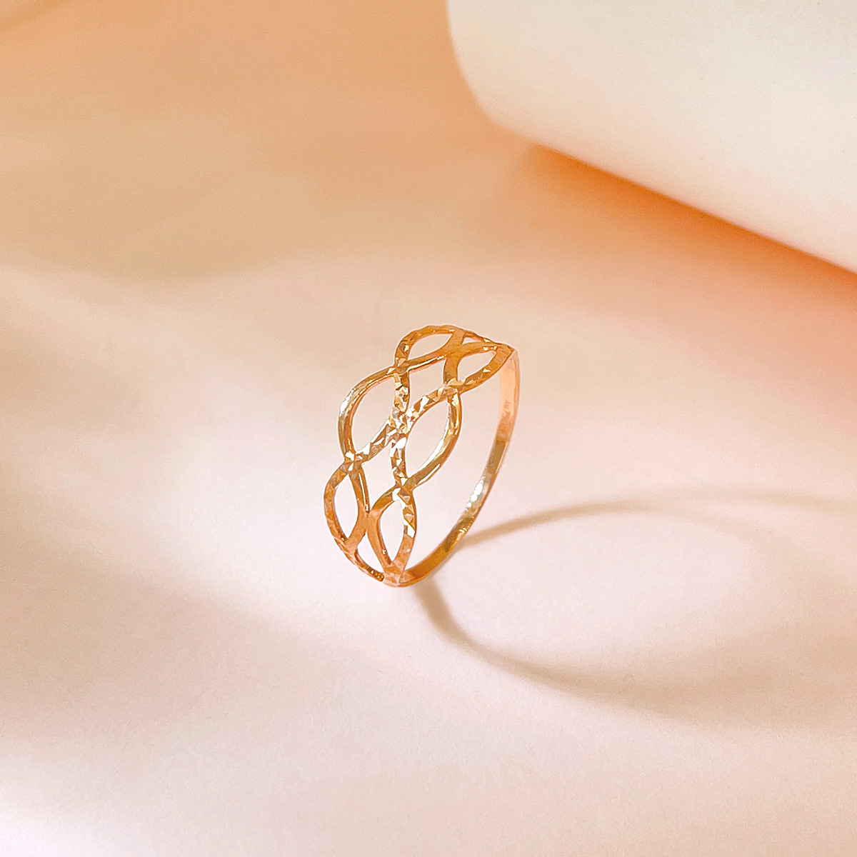 DEMONE/黛慕妮简约轻奢款式大镂空18k金戒指女款个性小众气质时尚